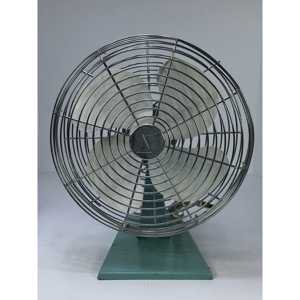 Vintage Superior Electric Model No 1000 Teal Table Fan Base No 1047white Blades